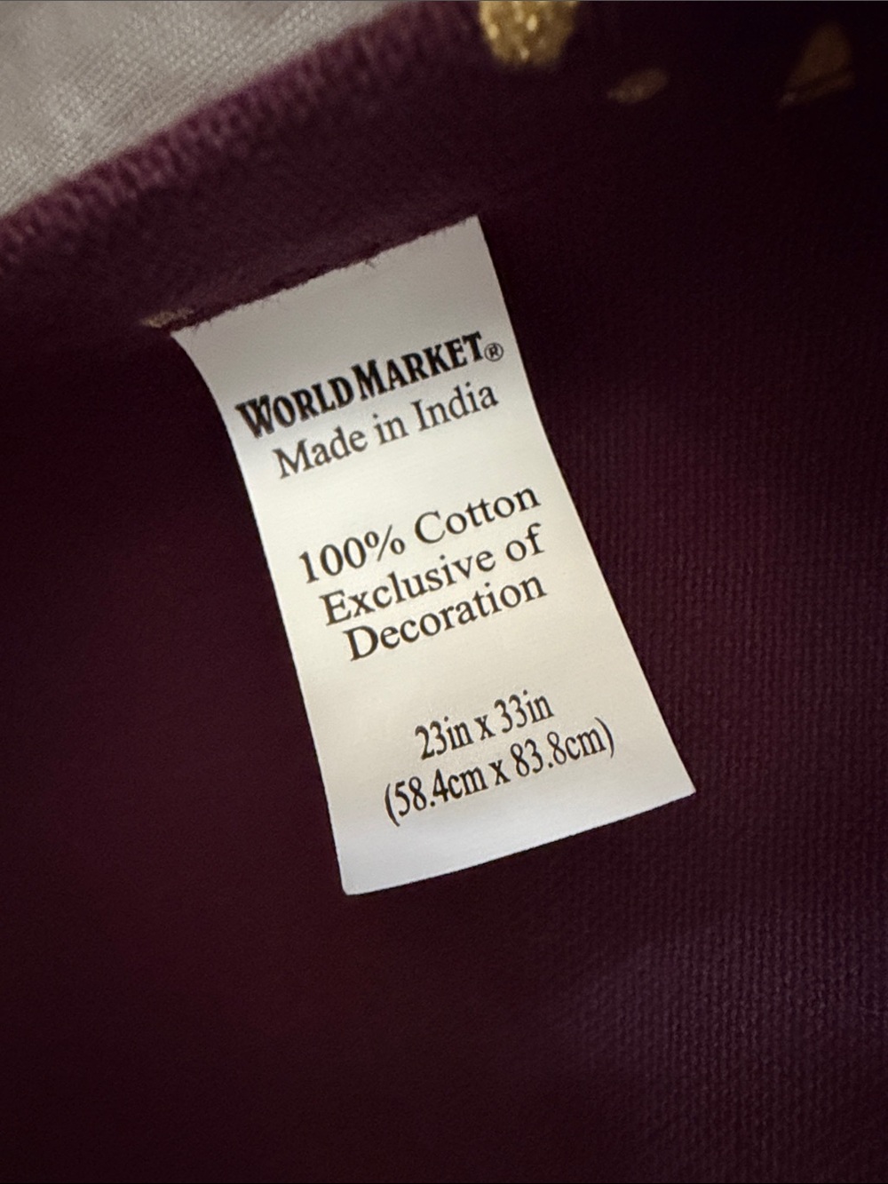 NWT World Market 100% Cotton Purple & Gold Embroidery Celestial Kitchen Apron - Picture 2 of 9